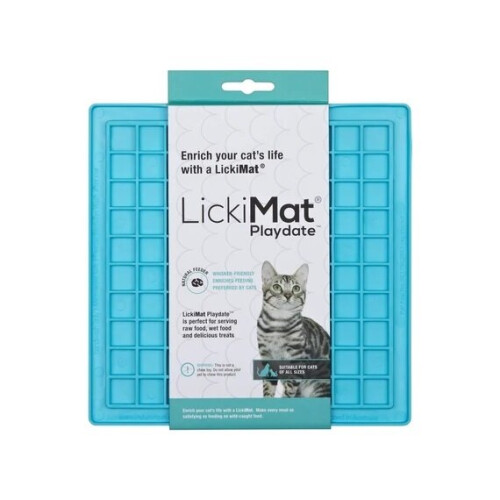 Lickimat Cat Playdate Turquoise Feeding Mat
