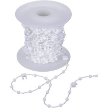 EveryHome 10m White Beaded Bottom Chain for 89mm (3.5") Vertical Blinds – 100 Clips, Easy Install