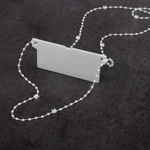 EveryHome 10m White Beaded Bottom Chain for 89mm (3.5") Vertical Blinds – 100 Clips, Easy Install 2