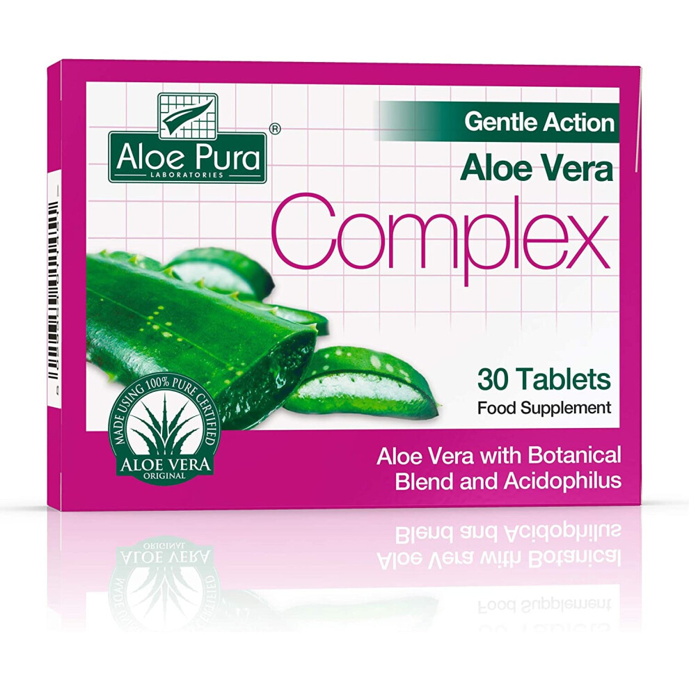 Aloe Pura Organic AloeVera Gentle Action Complex Earlie Colon Cleanse 30 Tablets