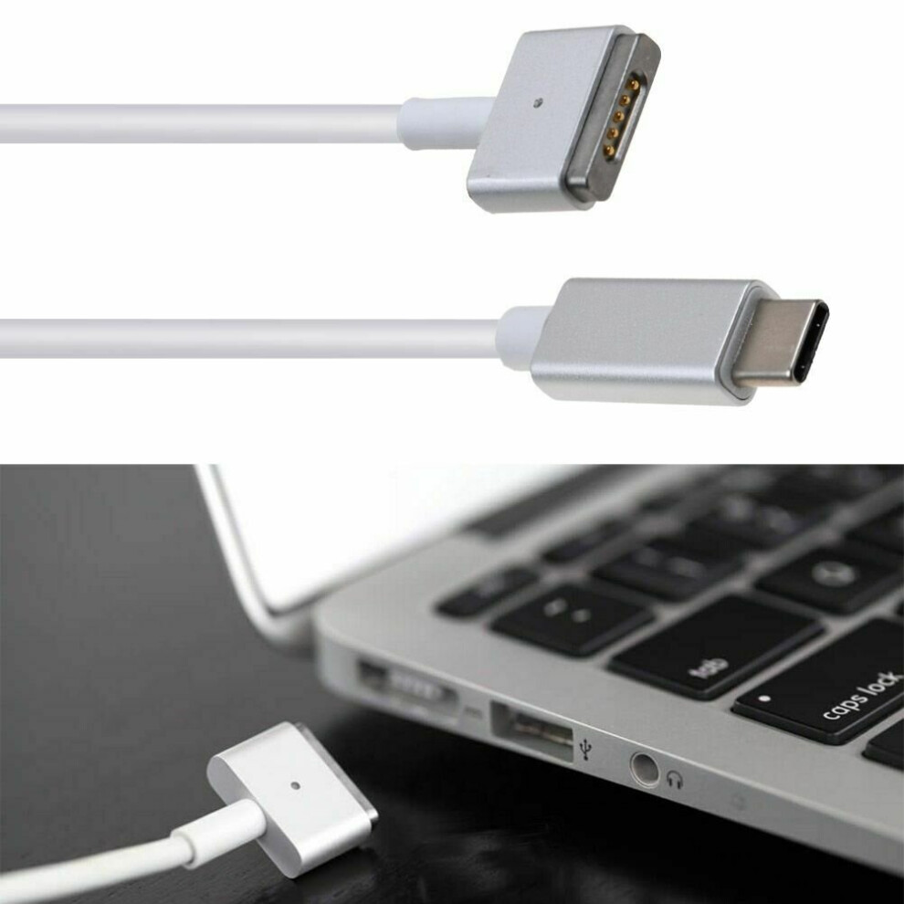 (Magsafe 2 T-tip Cable) Type C to Magsafe1/2 Cable Charger For MacBook Computer with USB-C Power Adapter
