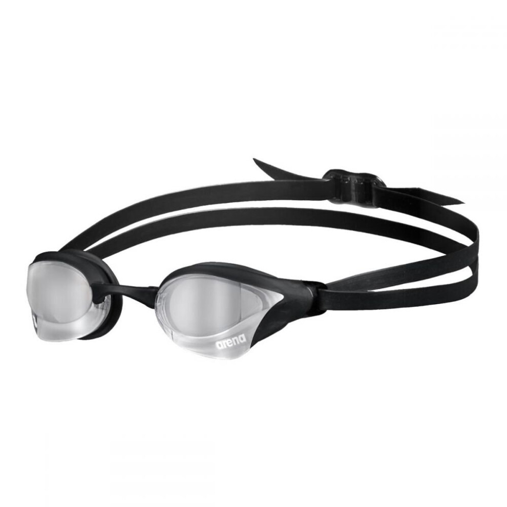 (Silver/Black) Arena Cobra Core Swipe Mirror Swimming Goggles