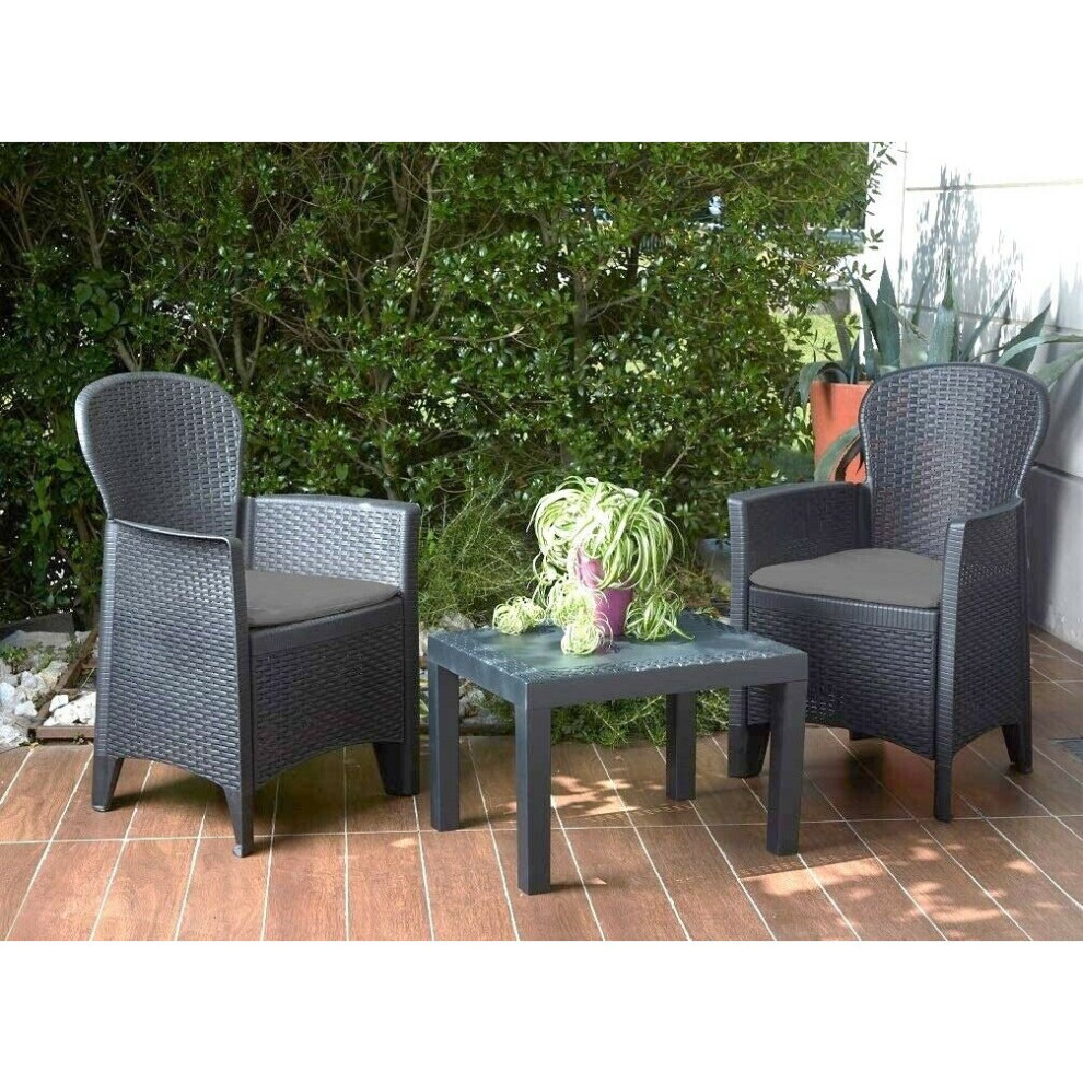 Rattan Garden Table and Chairs Set Set Of 2 Garden Chairs With Cushions Table on OnBuy