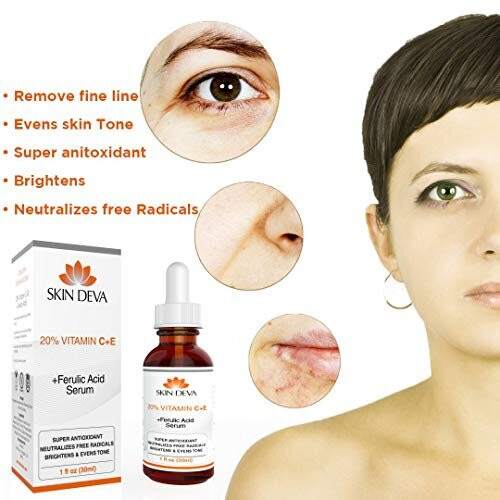 20 Vitamin C & E Plus Ferulic Acid Serum Rejuvenates Skin to Fresh & Beautiful w/Super