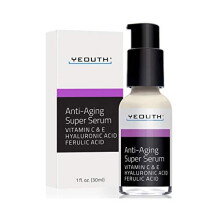 Anti-aging Super Serum, Ferulic Acid, Vitamin C, Vitamin E, Hyaluronic Acid by YEOUTH. Night Cream and Day Cream. Face Cream Reduces Visible Signs Of