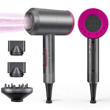 1800W Professional Hair Dryer with Diffuser Ionic Conditioning - Powerful, Fast Hairdryer Blow Dryer,AC Motor Heat Hot and Cold Wind Constant Temperat