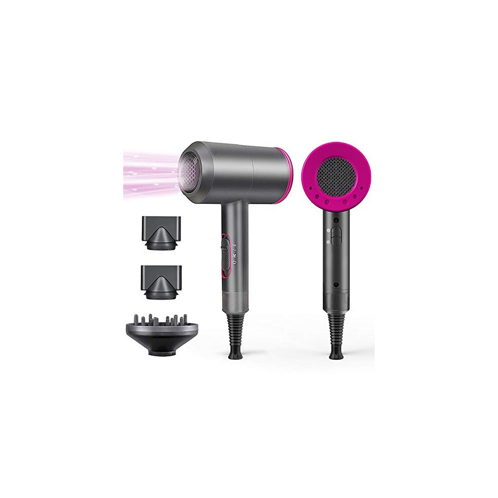 Lpinye 1800W Professional Hair Dryer With Diffuser Ionic Conditioning - Powerful, Fast Hairdryer Blow Dryer,Ac Motor Heat Hot And Cold Wind Constant Temperat Gray