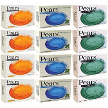 Savon Pears, Savon Visage & Corps, Pack de 12 - Savon Transparent Pur & Doux, Savon Hydratant à la Glycérine
