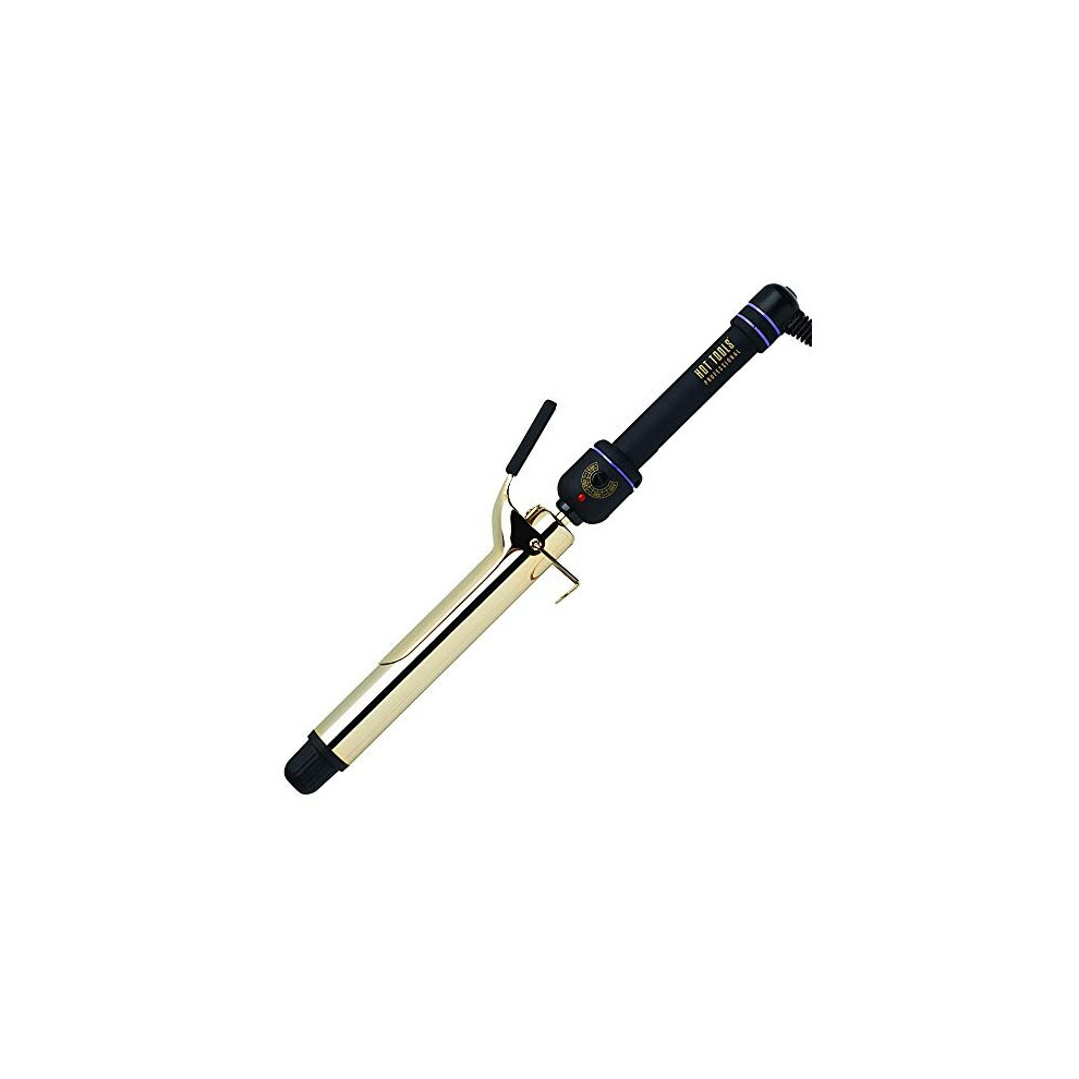 Hot Tools Professional 24K Gold Extra-Long Barrel Curling Iron/Wand, 1.25 Inches