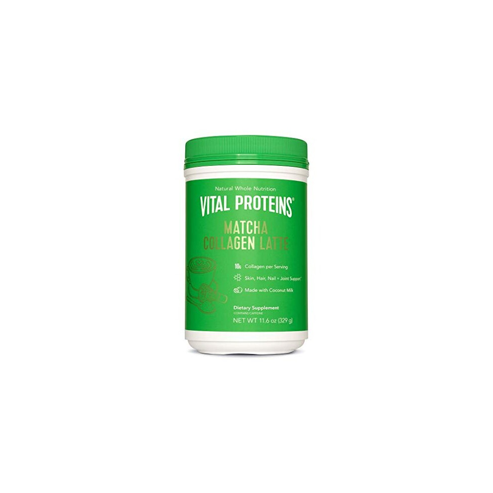Vital Proteins Green Matcha Lattes, Matcha Tea Collagen Latte Powder, L-Theanine & Caffeine & Mcts - Supporting Healthy Hair, Skin, Nails - Original