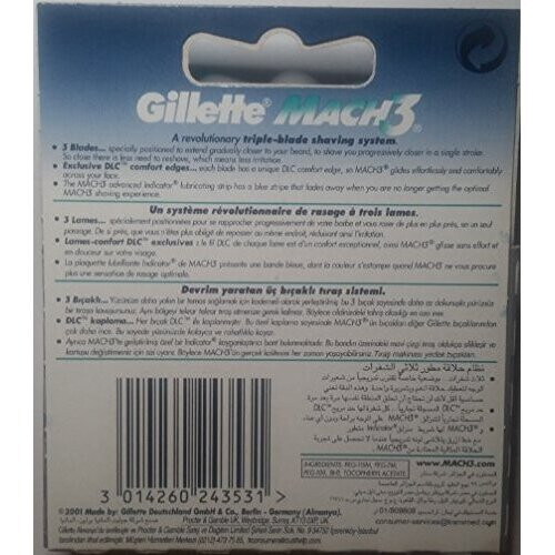 Gillette Gíllette Mach 3 Razor Refill Cartridges 4 Count 1