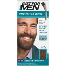 Just for Men, Muska a brada, Kresadlo v barve, M-40 Stredne tmavá hnedá, 1 Viacnásobné aplikácie