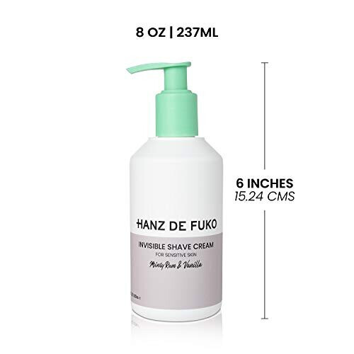 Hanz de Fuko Invisible Shave Cream - Κρέμα Ξυρίσματος για Ευαίσθητο Δέρμα - Υποαλλεργική, 8 oz. 1