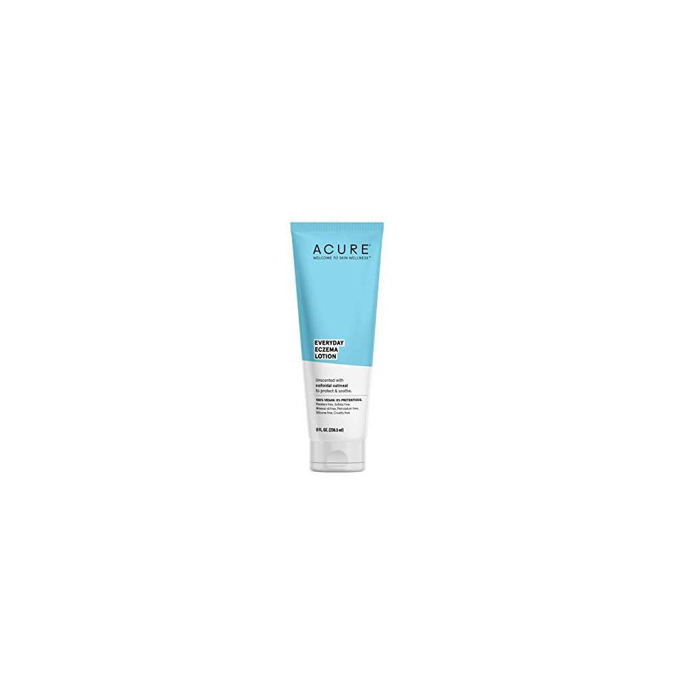 Acure Everyday Eczema Lotion 100% Vegan For Sensitive & Easily Irritated Skin 2% Colloidal Oatmeal & Cocoa Butter, 8 Fl Ounce, ()