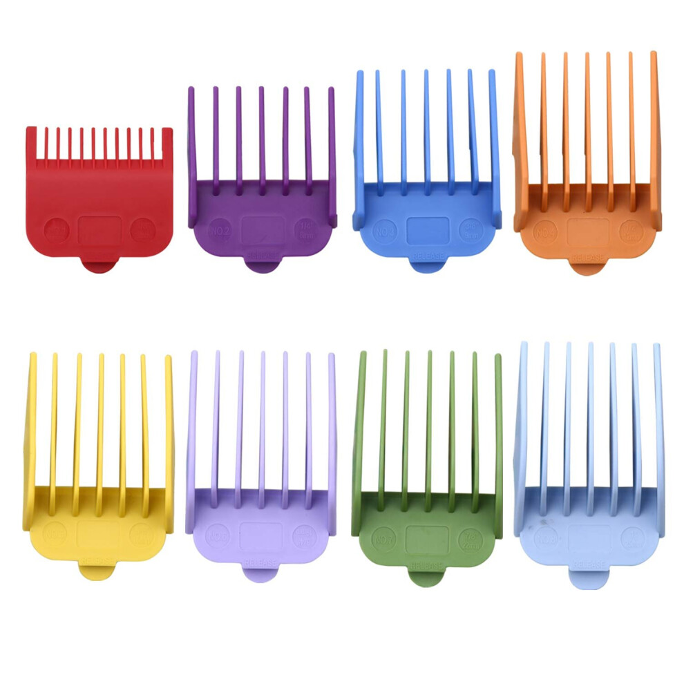 8pcs Professional Guide Combs for Wahl replacement guards Set, 1.79 X 1.52 In Colorful Attachment Guards Guide Comb Fits for Many Wahl, Other Clippers