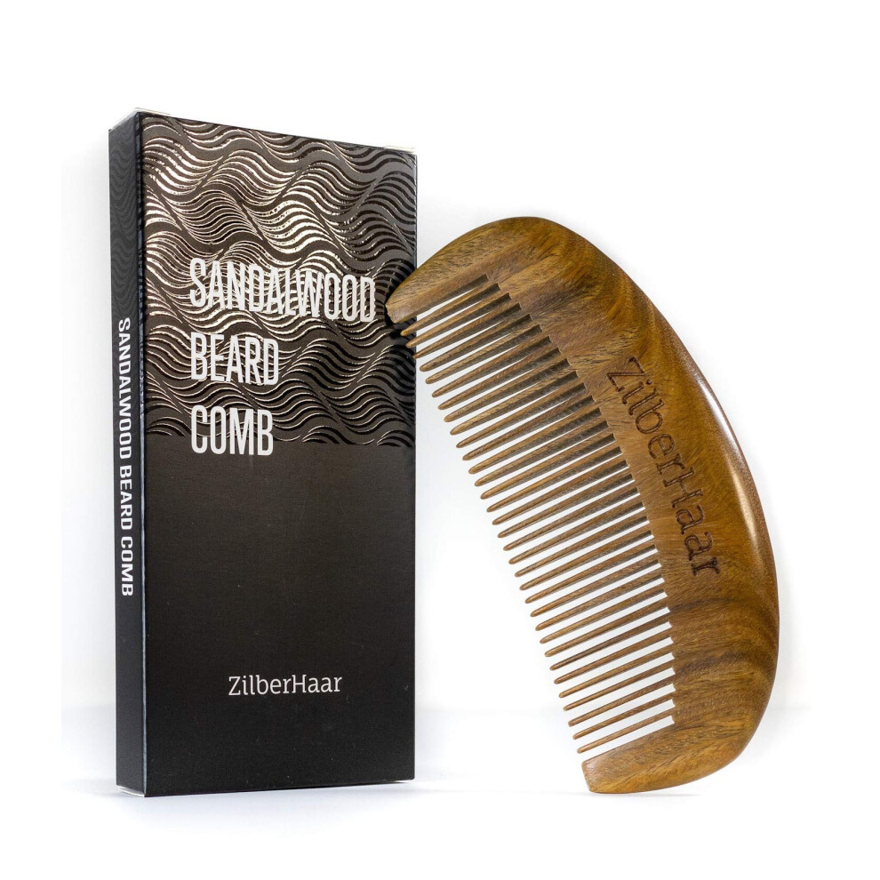 Unisex Zilberhaar Beard Comb Â 100% Sandalwood Â Essential Beard Care Accessory For Men Â Hand Made