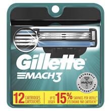 Gillette Mach3 Rasierklingen-Nachfüllpackungen für Männer, 12 Stück (Verpackung kann variieren), Herrenrasierer/Klingen