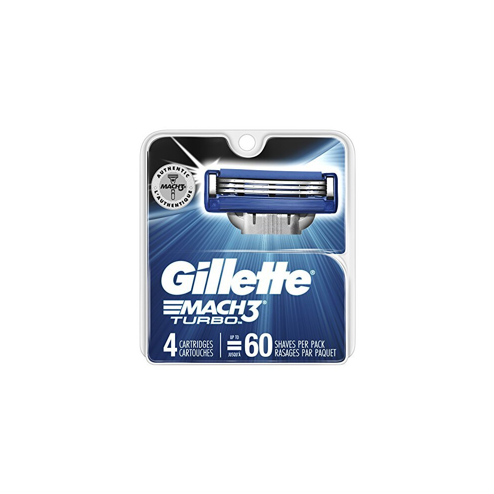 Gillette Mach3 Turbo Cartridges, 4 Count