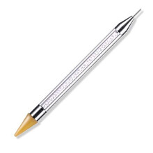 Double-head Wax Nail Rhinestone Picker Dotting Pen Acrylic Handle Gem Pick Up Applicator Tool Self-Adhesive Dot Head Tips, HJ-NAT123-Yellow