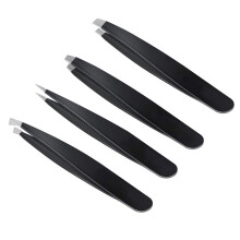 4 Pcs Eyebrow Tweezers Set, Stainless Steel Beauty Tools Eyebrow Tweezers, Precision Tweezers for Ingrown Hair, Splinter,Facial Hair, Blackhead and Ti