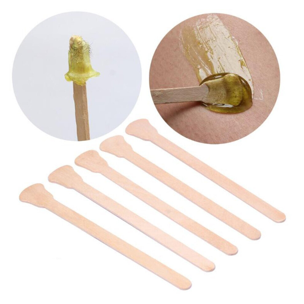 100PCS 5" Natural Wooden Wax Spatulas Waxing Applicator Sticks Wooden Craft Sticks For Face Eyebrows Hair Removal Sticks