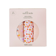 Sass & Belle Freya Swan Baby Girl Pink Large Muslin Cloths 100% Cotton