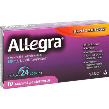 Allegra 10 tablets / sneezing, stuffy nose, allergies, itchy nose