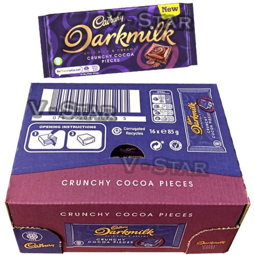 Cadbury Darkmilk Crunchy Cocoa Pieces Chocolate Bar 16 X 85g On Onbuy 0270