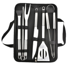 (9PCS) BBQ Utensil Set Stainless Steel Barbecue Accessories Grilling Tool Kit Outdoor Tote Bag