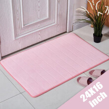 (Pink) Memory Foam Bath Rug Pedestal Mat Anti Slip Toilet Shower Bathroom Super S
