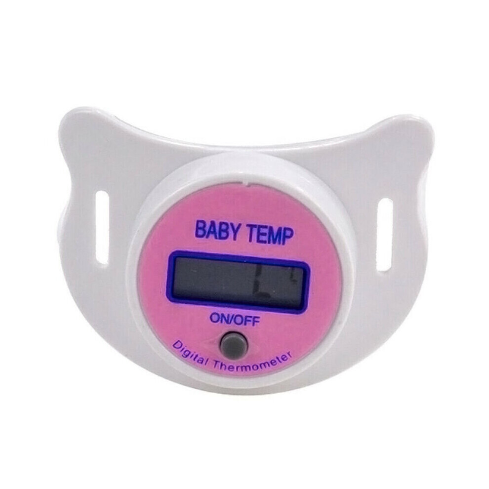 ( - Celsius) Portable Digital Lcd Pacifier Thermometer Baby Nipple Safe Mouth Thermometer Pink