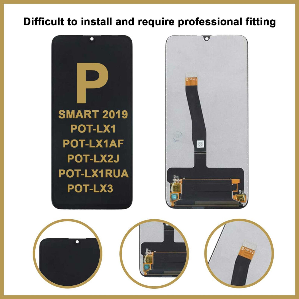 For Huawei P Smart 2019 Pot-Lx1 Lcdâ Display Screen Touch Screen Digitizer - Black 5060709110443