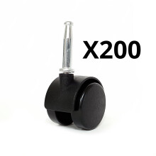 (200) Plastic Castor Wheel Unbraked 40mm 38mm Stem Pin