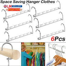6X Kleiderbügel Magic Hook Metall Space Saver Closet Organizer Storage