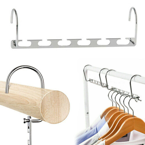 6X Kleiderbügel Magic Hook Metall Space Saver Closet Organizer Storage 1