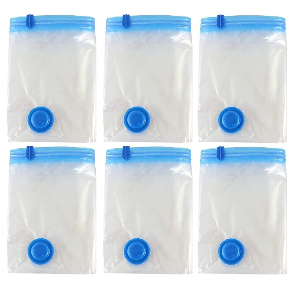 (6, L - 80x60cm) Vacuum Seal Clothes Bedding Storage Bags M/L/XL