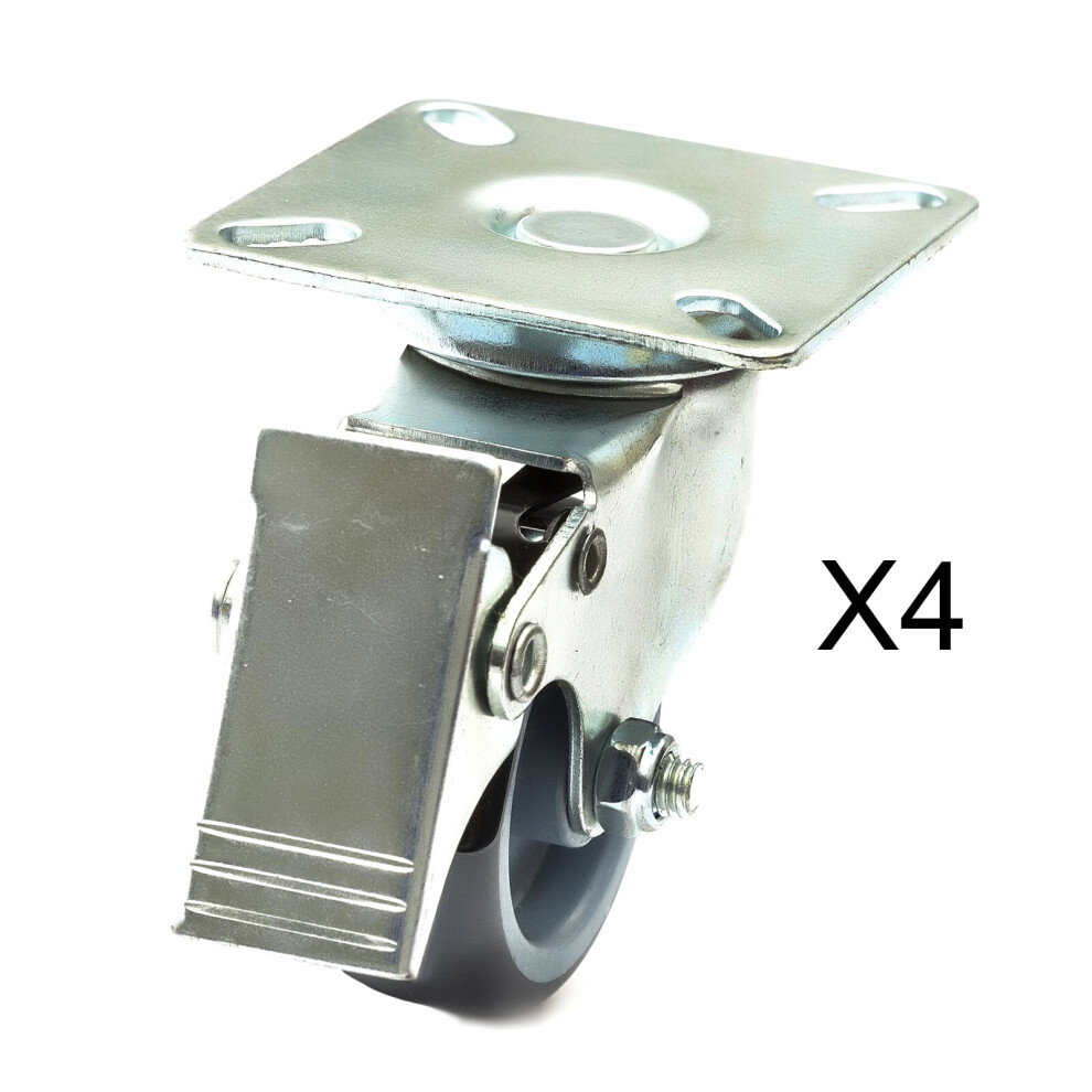 Petrolscooter (4 Unbraked) 50Mm Steel Braked Unbraked Swivel Castors 100Kg