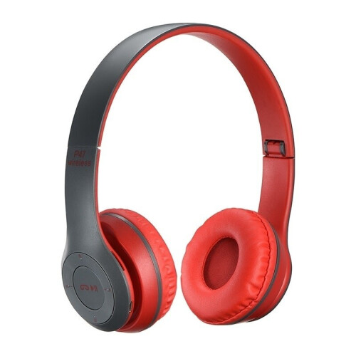 (Red) Wireless Bluetooth P47 Headphone Headset Kids Gift