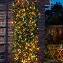 Garden 60cm x 180cm Expanding Solar Pre Lit Ivy Leaf Trellis Screen