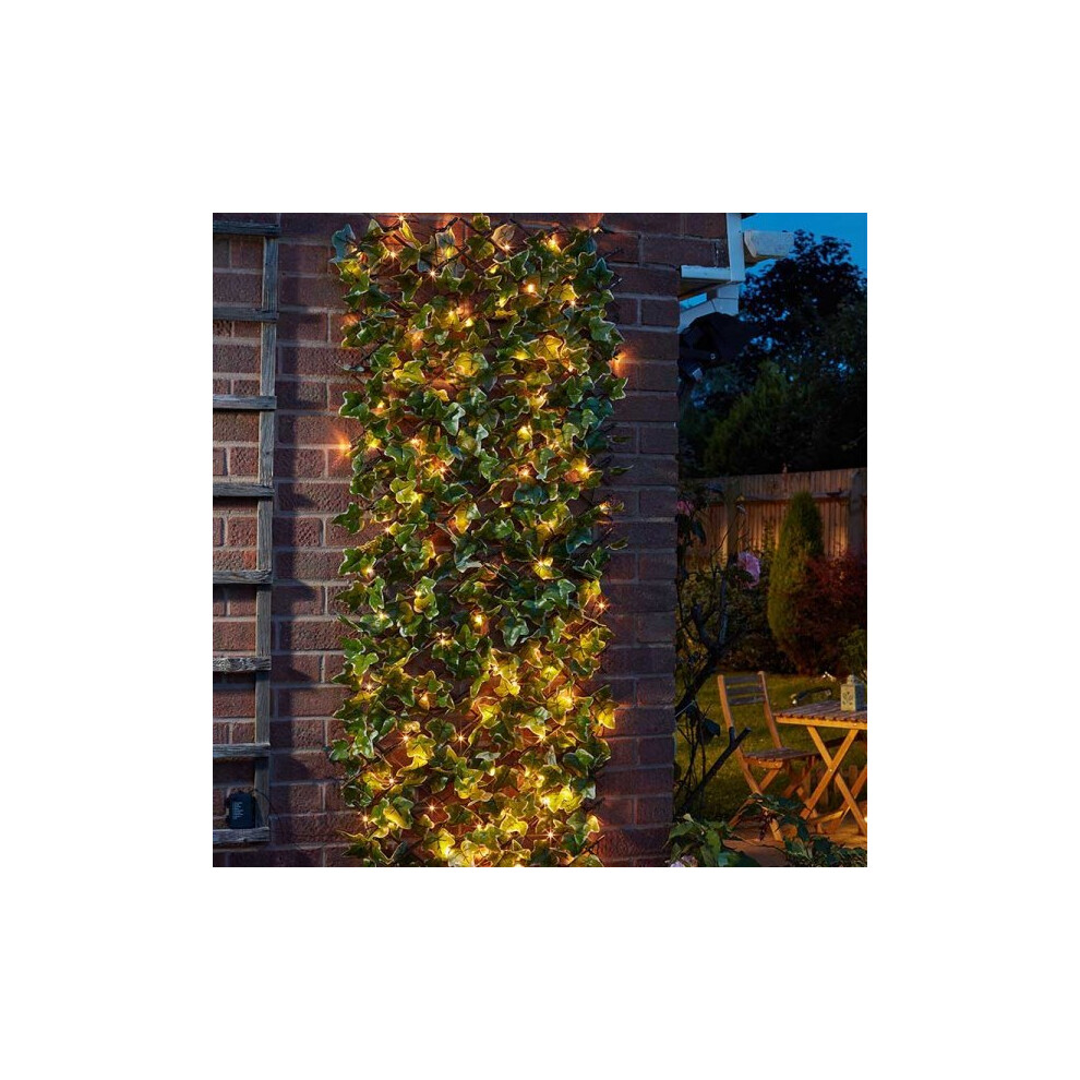 Smart Garden Products Garden 60Cm X 180Cm Expanding Solar Pre Lit Ivy Leaf Trellis Screen