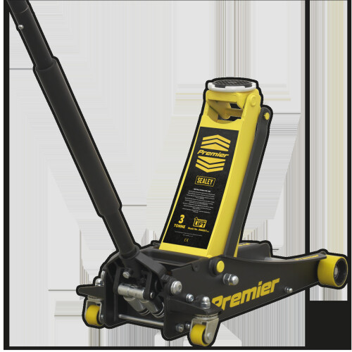 Sealey Trolley Jack 3 Tonne Low Profile Rocket Lift Yellow 1