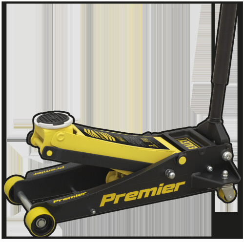 Sealey Trolley Jack 3 Tonne Low Profile Rocket Lift Yellow 2