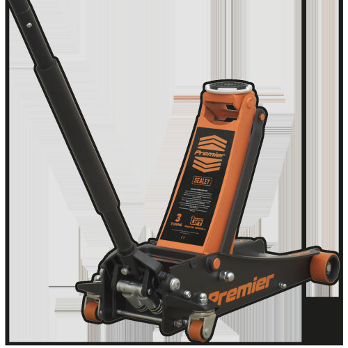 Sealey Trolley Jack 3 Tonne Low Profile Rocket Lift Orange 2