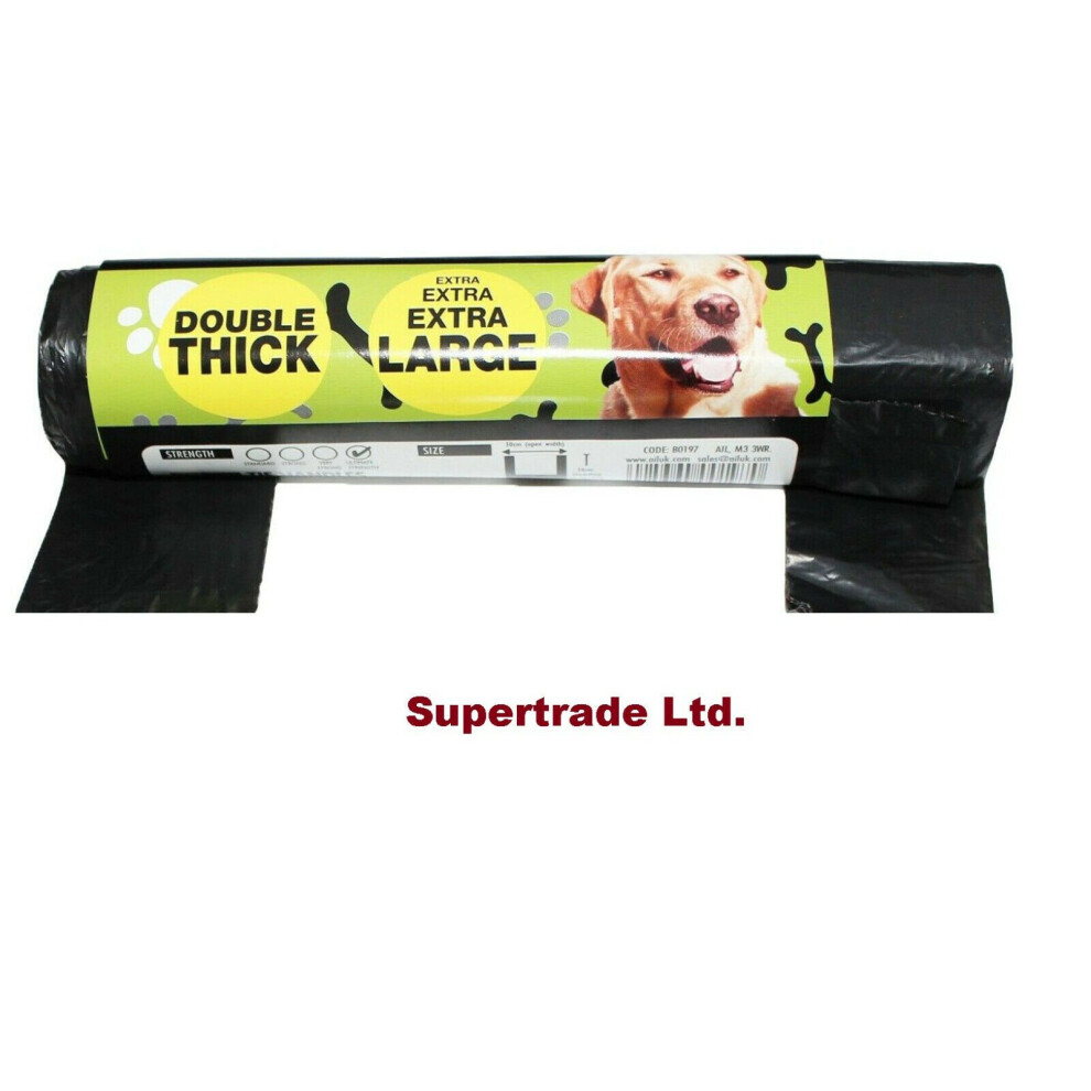 Tidyz 12 X Xxx Large Strong Doggy Waste Poo Bags With Tie Handle - 50 Bags