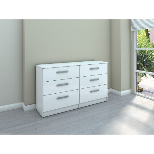 Birlea Birlea Lynx White Gloss 6 Drawer Chest 1