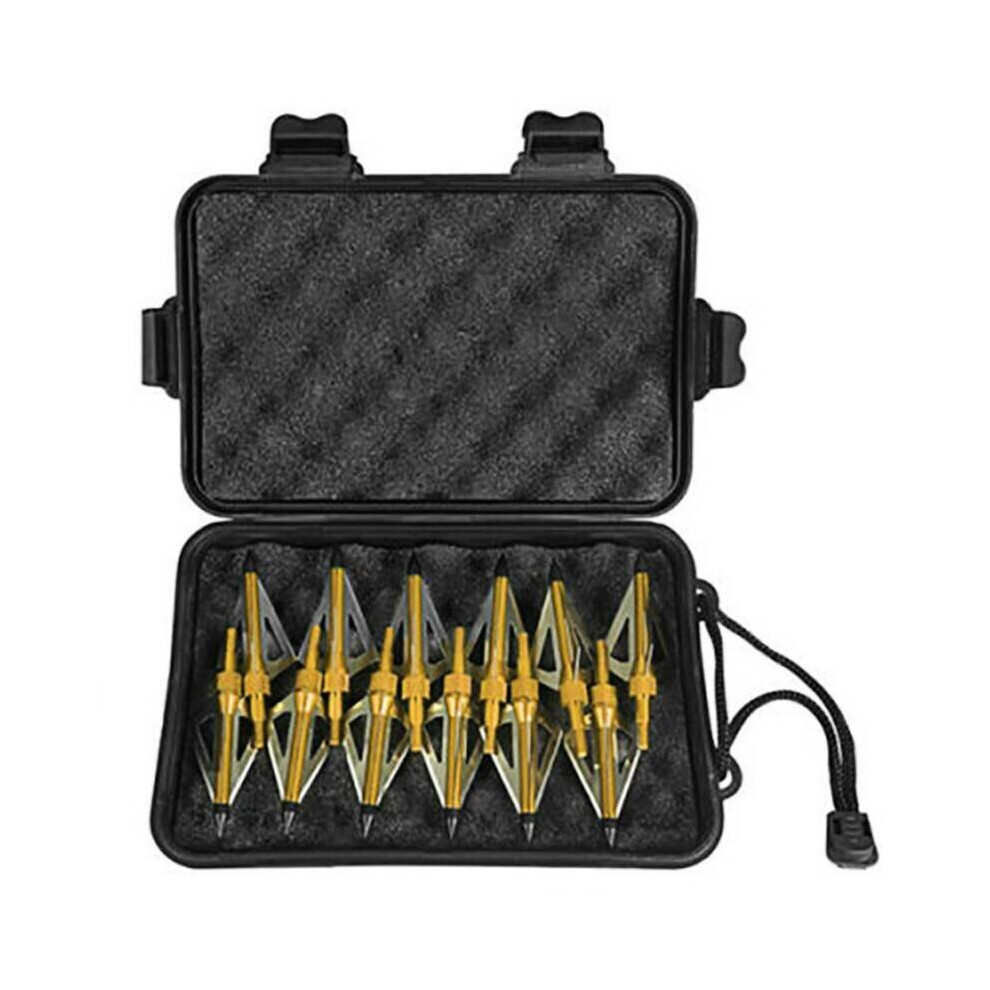 12X 100Grain 3 Blade Crossed Broadheads Arrow Head Bow Archery Fishing Huntings Gold