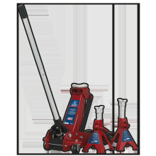 Sealey Trolley Jack 3tonne Standard Chassis with Axle Stands (Pair) 3tonne Capacity per Stand 3010CX