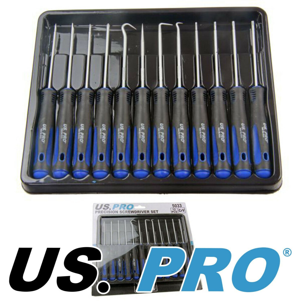 US Pro 12pc Mini Screwdriver Pick Hook and Torx Set Precision 5033