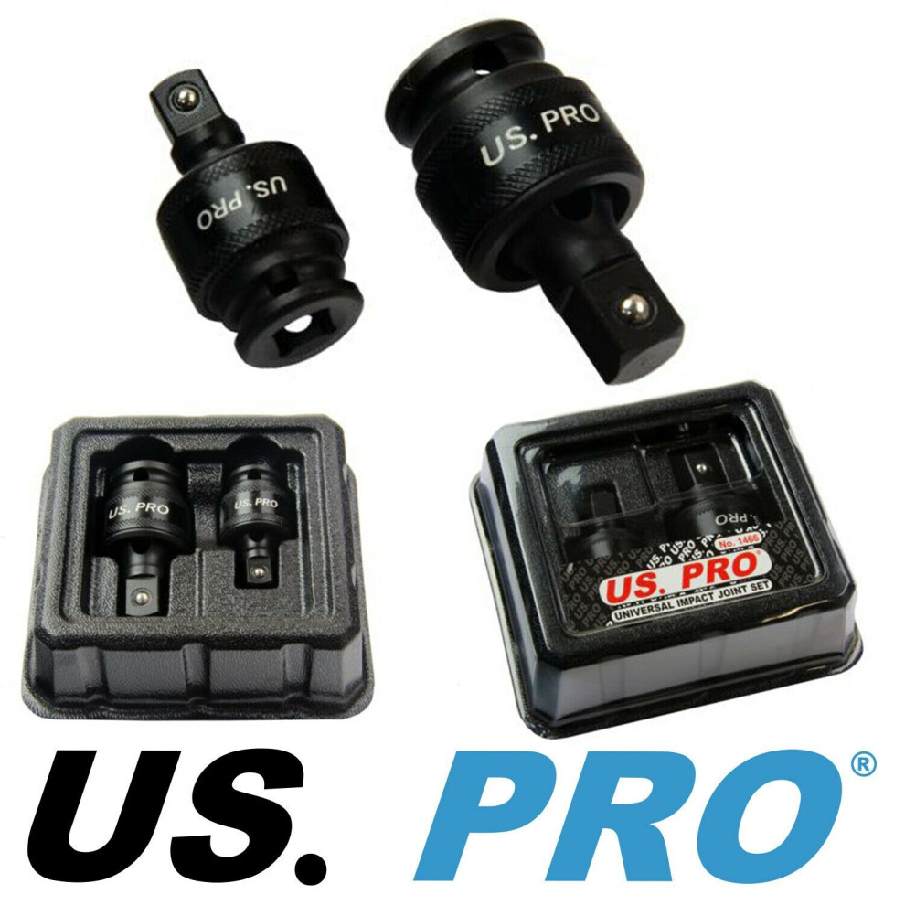 US PRO 2PC IMPACT UNIVERSAL JOINT SET 3/8" & 1/2" DRIVE 1466