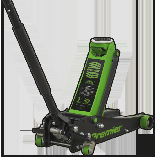 Sealey Trolley Jack 3 Tonne Low Profile Rocket Lift Green 1